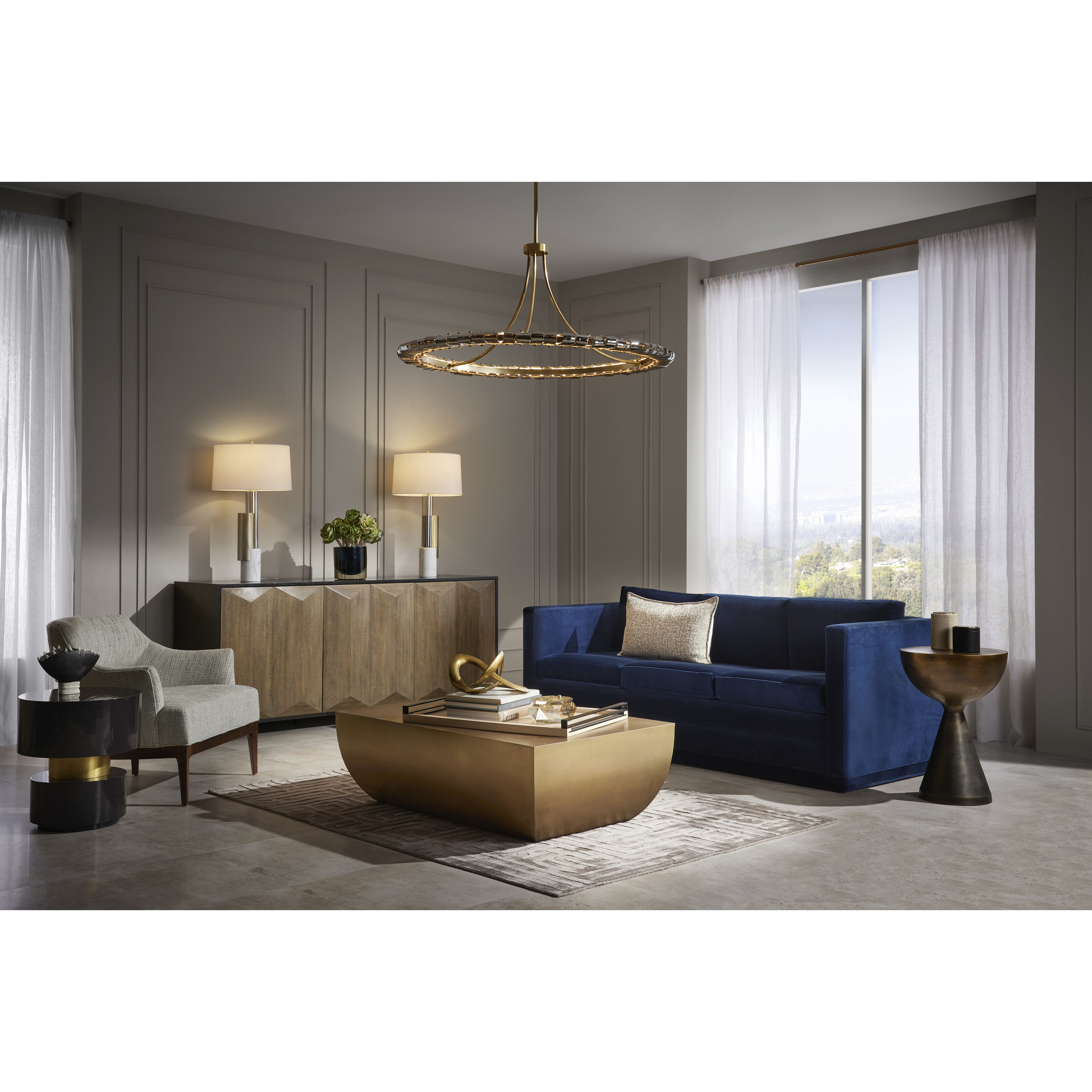 Sapphire 34 inch Chamois Gray Credenza